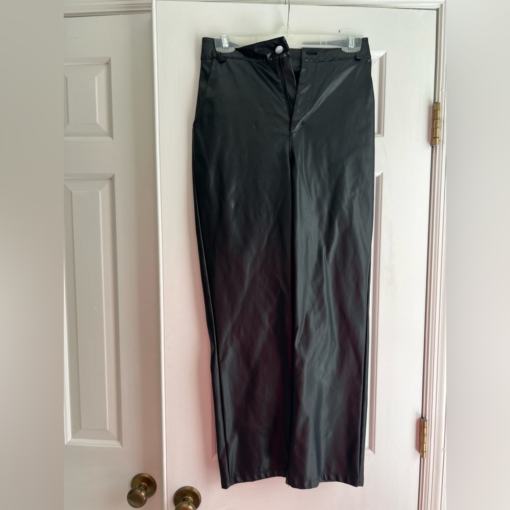 Black Faux Leather Pants